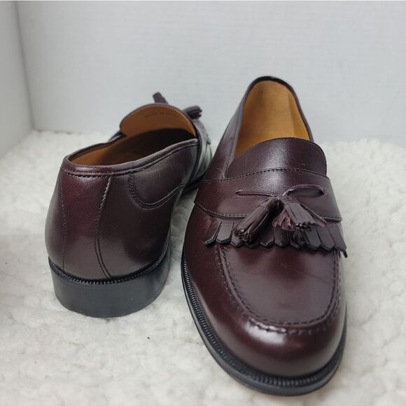 Massimo Emporio Tassel Loafers Mens 10.5 Burgundy Leather Made in Spain Unworn